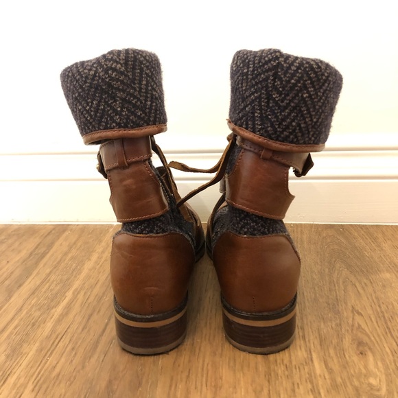 Anthropologie brown leather & wool boots, US 6.5 - Picture 3 of 7